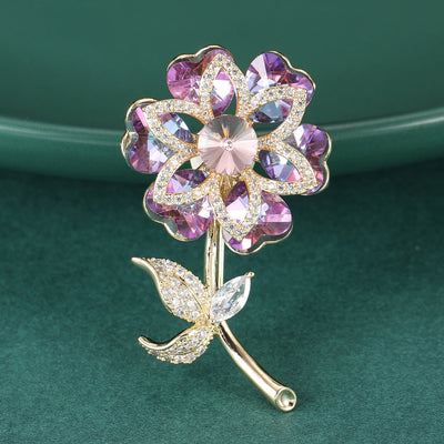 Crystal Flower brooch shown from the front