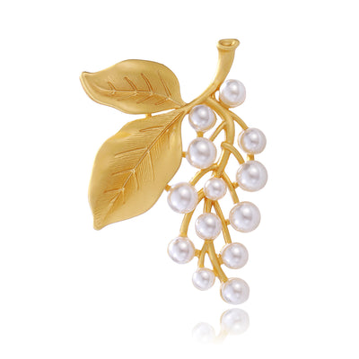 Front product view of the gold leaf brooch