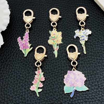 Front product photo of sunflower carnation bouquet lobster clasp charm showing the pictured design arrangement