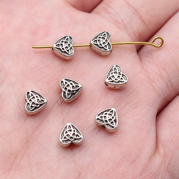 Celtic Knot Heart Spacer Beads in Three Antique Finishes