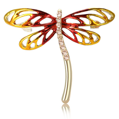 Enamel Dragonfly Brooch shown on a clean white display