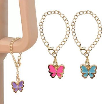 Butterfly Charm Keychains Featuring Teal Butterfly Across 23 Pictured Variations