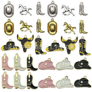 Gold-Tone Western Theme Metal Charms with 20 Listed Options