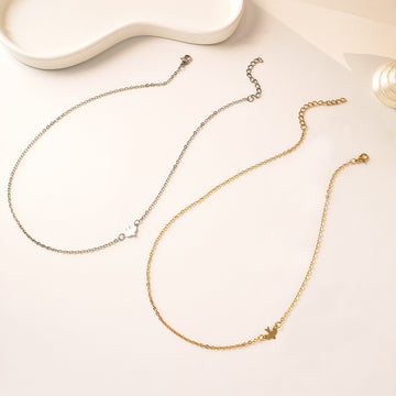 Silver Dove Clasp Delicate Finished Chain Necklace