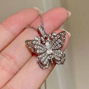 Gold and Silver Tone Filigree Butterfly Necklaces Polished Jewelry Accessory