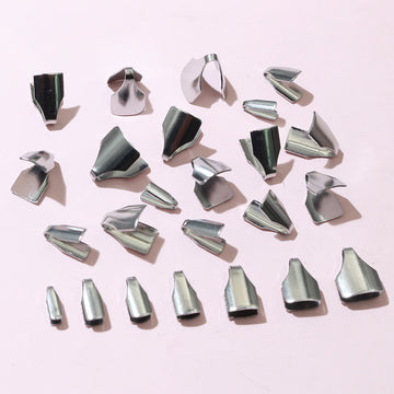 Stainless Steel Fold Over Crimp Ends in Seven Shapes