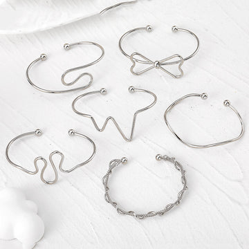 Gold and Silver Tone Open Wire Cuff Bracelets in Twelve Designs
