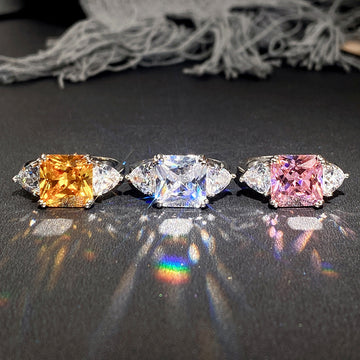 Silver Tone Oval Stone Halo Ring In Three Colors Jewelry