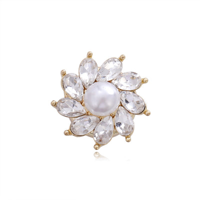 Front product view of the pearl flower ring