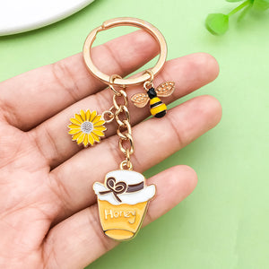 Bee and Honeycomb Charm Keychains with 33 Motif Assortment Styles for Bags and Keys