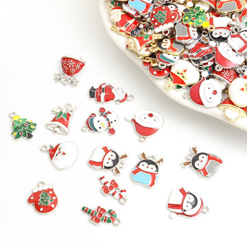 Christmas Santa Snowman Tree and Candy Enamel Alloy Charms