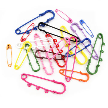 Colorful Coated Metal Safety Pins in Six Pictured Sizes