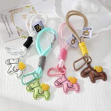Horse Figure Rope Wristlet Bag Charms in Four Colorways