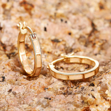 Slim Enamel Huggie Hoop Earrings in Green Gold and Blue