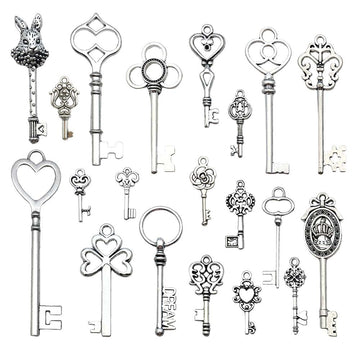 Metallic Vintage Key Metal Charms with 36 Listed Options