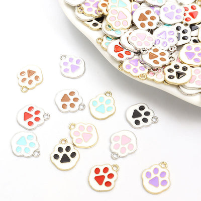 Front assortment of rounded paw silhouettes with glossy colored pads