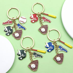 Baseball, Soccer and Football Enamel Charm Keychains in 26 Designs