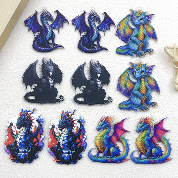 Blue and Black Dragon Charms in Seven Individual and Assorted Options
