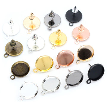 Round Earring Post Trays With Hanging Loops in Eight Finishes