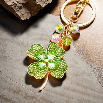 Double Crystal Four Leaf Clover Keychains in Four Colors plus Assorted