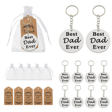 Best Dad Ever Round Wooden Keychain, Two Packaging Options