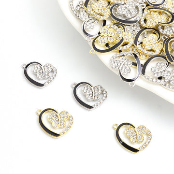 Enamel-Look And Crystal-Accented Gold Silver Butterfly Pendant Components in 2 Styles