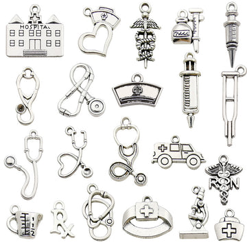 Vintage Metallic Medical Tool Metal Charms with 22 Listed Options