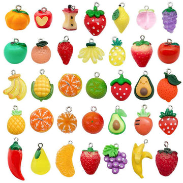 Multicolor Lemon and Strawberry Glossy Charms with 39 Listed Options