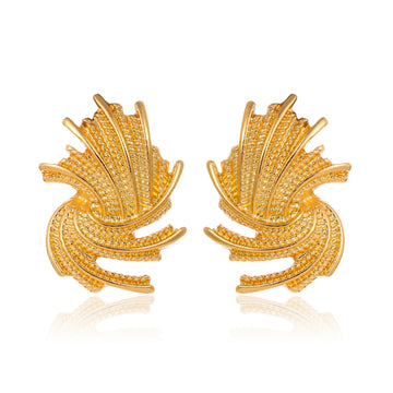 Gold Tone Firework Metal Dangle Earrings Dangle Jewelry