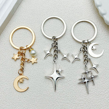 Celestial Charm Keychains Featuring Moon Across 20 Pictured Variations