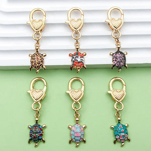 Sea Life Enamel Charm Keychains with Heart Lobster Clasp, 36 Styles
