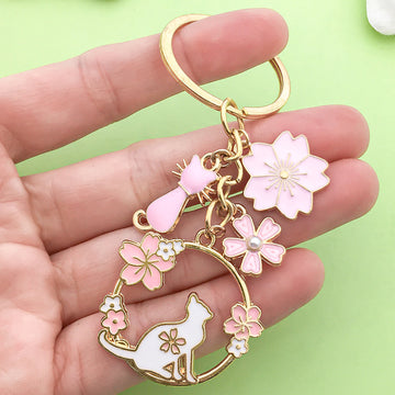 Blossom and Flower Charm Keychains in 16 Pictured Variations for Bags and Keys