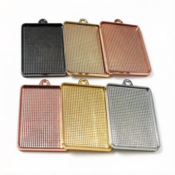 Rectangular Double Sided Bezel Pendant Trays in Six Finishes