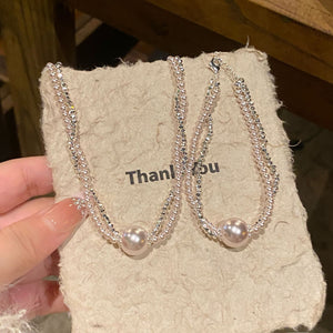 Double Strand Pearl Bead Necklace Bracelet 3 Styles