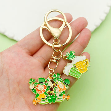 Shamrock Charm Keychains Featuring Boot Across 17 Pictured Variations