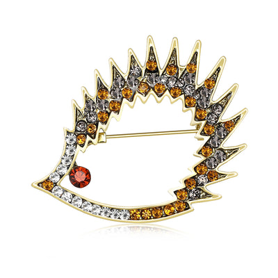 Crystal Hedgehog Brooch on white background
