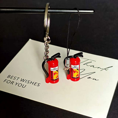 Main product view of mini Fire Extinguisher Keychain and Phone Strap Charms