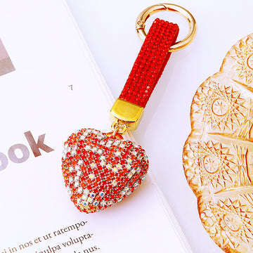 Floral Crystal Heart Keychains in Six Colors plus Assorted Option