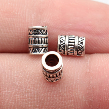 Ridged Tube Spacer Beads in Two Antique Metal Finishes