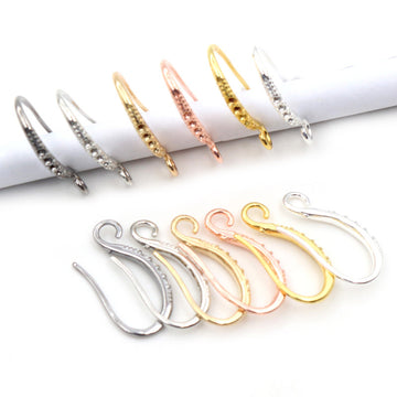 Curved 19 x 10 mm Copper Earring Hooks in Six Metal Finishes