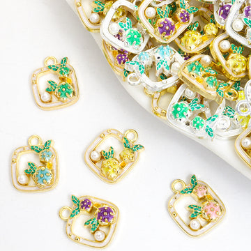 Tiny Floral Teacup Enamel Metal Charms, 10 Designs