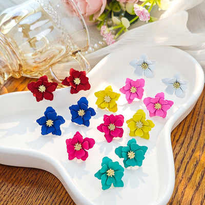 Primary supplied view of layered petal flower small studs
