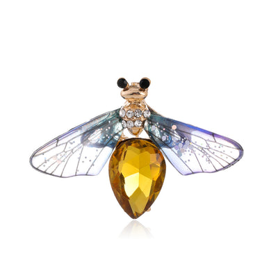Front product view of the bee brooch pin in silver and gold