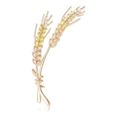 Wheat Stalk Brooch on white background