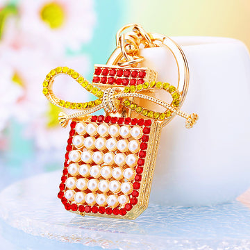 Pearl Bow Perfume Bottle Keychains in Three Colors plus Assorted Option