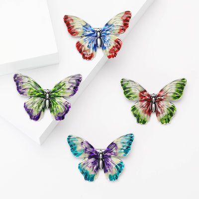 Printed Enamel Butterfly brooch shown from the front
