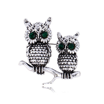 Owl Two Designs Metal Brooch Pin for Jackets and Lapels