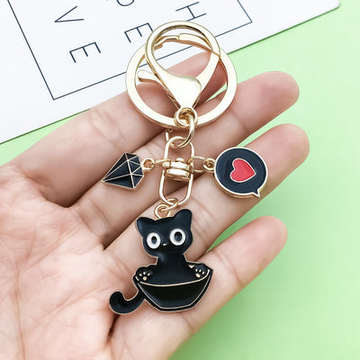 Image 1 showing a person holding two different key chains.