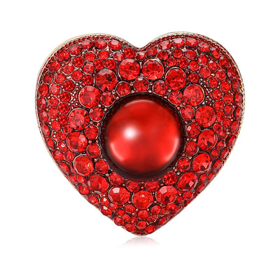 Crystal Heart Brooch shown alone on a light background