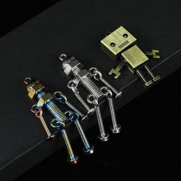 Nut And Bolt Robot Charm Pendant Metal Alloy Four Styles